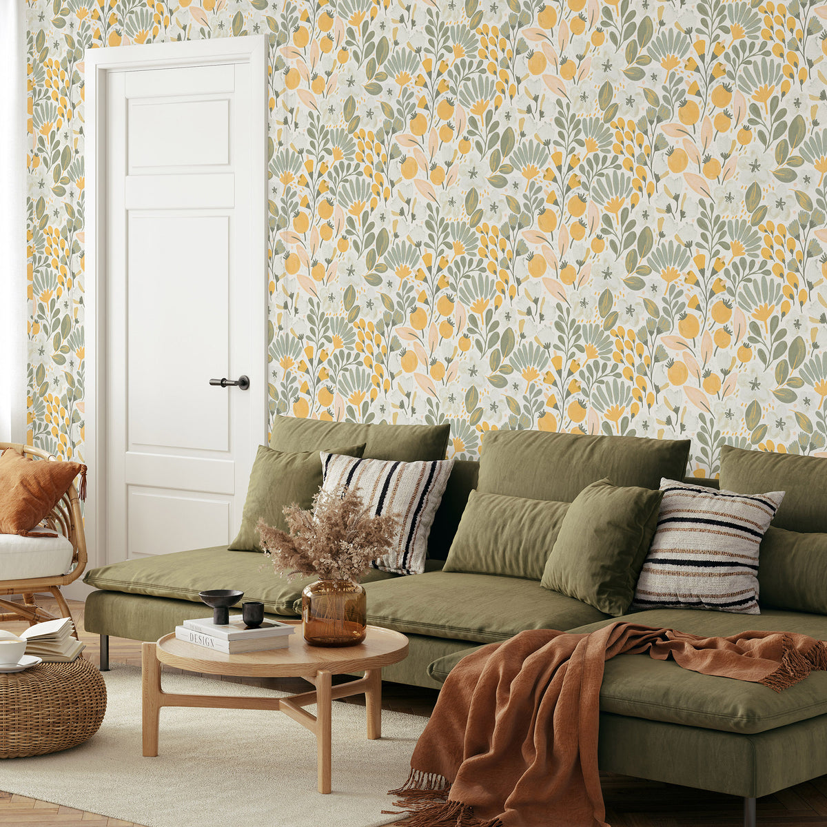 Veer Decor Poetic Garden Green Wallpaper 8411-VRTR-AB2