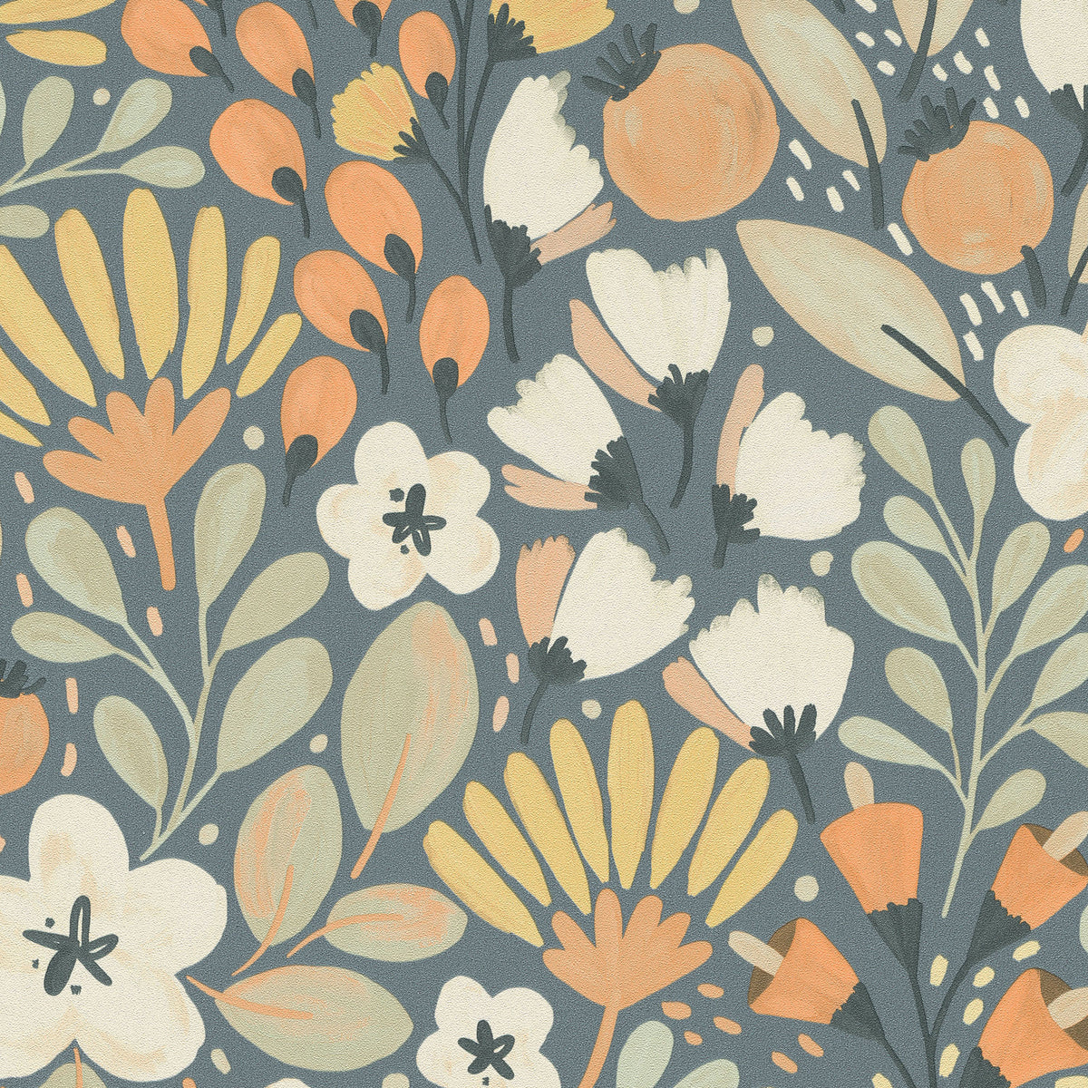 Veer Decor Poetic Garden Blue Wallpaper 8411-VRTR-AB3