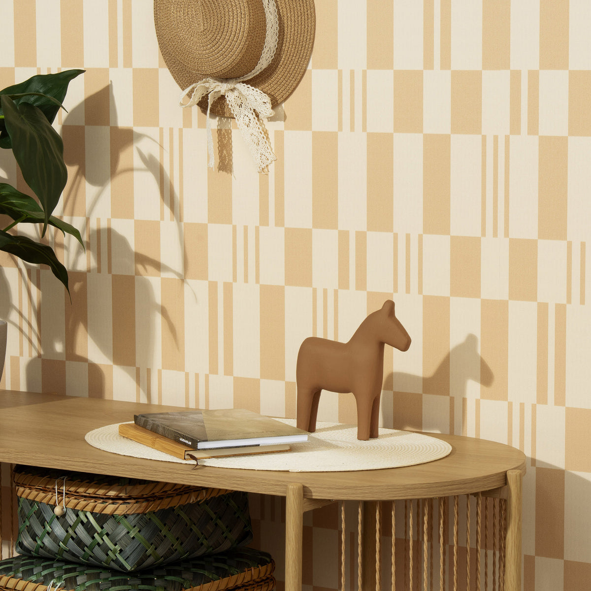 Veer Decor Sun Geo Stripe Orange Wallpaper 8411-VRTR-AD2