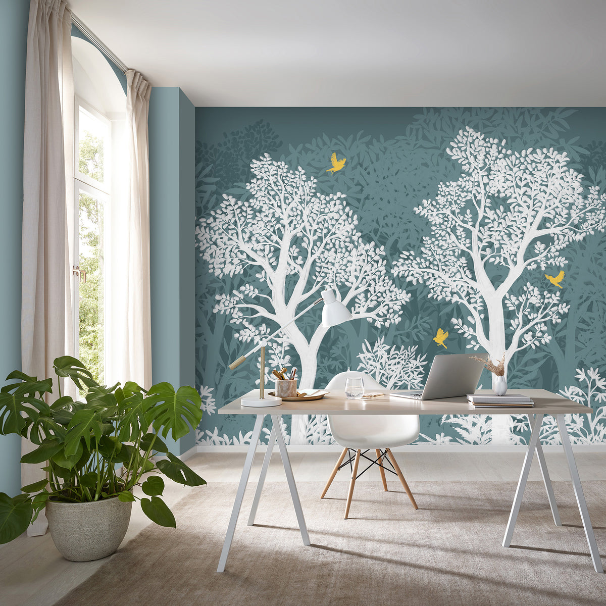 Veer Decor Forest Flight Teal Wall Mural 8411-VRTR-AF-2
