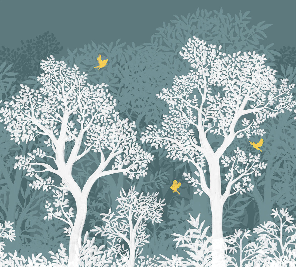 Veer Decor Forest Flight Teal Wall Mural 8411-VRTR-AF-2