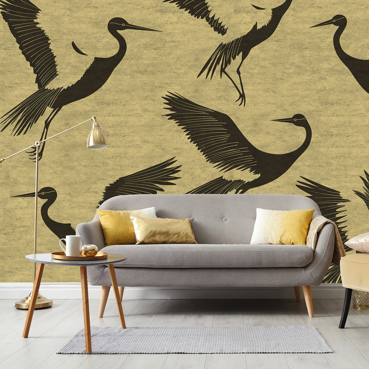 Veer Decor Black Feathers Gold Wall Mural 8412-VRAED-AW