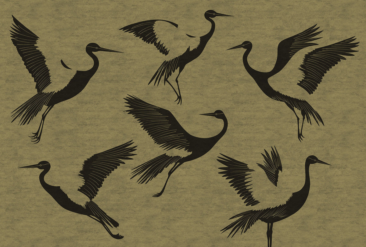 Veer Decor Black Feathers Gold Wall Mural 8412-VRAED-AW