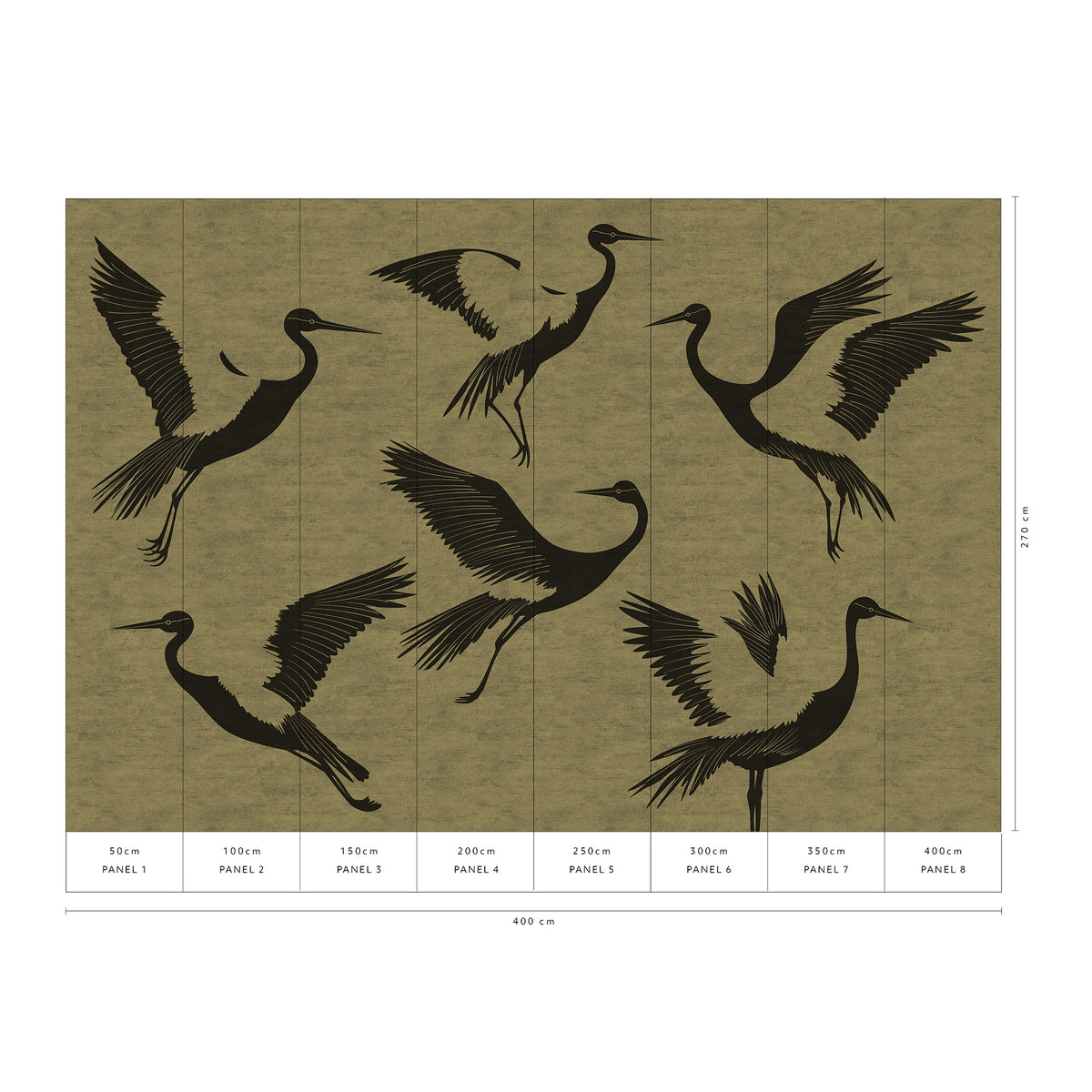 Veer Decor Black Feathers Gold Wall Mural 8412-VRAED-AW