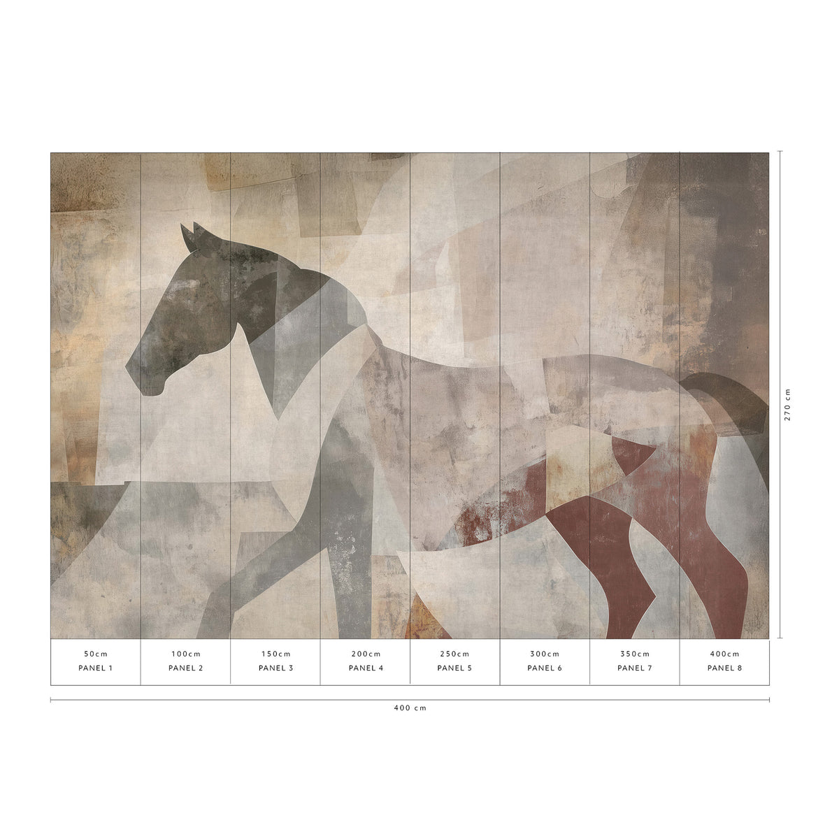 Veer Decor Caballo Brown Wall Mural 8412-VRAED-AX