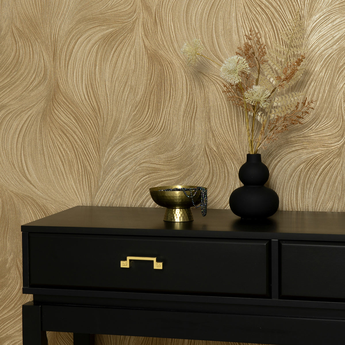 Veer Decor Waves of Light Gold Wallpaper 8413-VRFW-AA4
