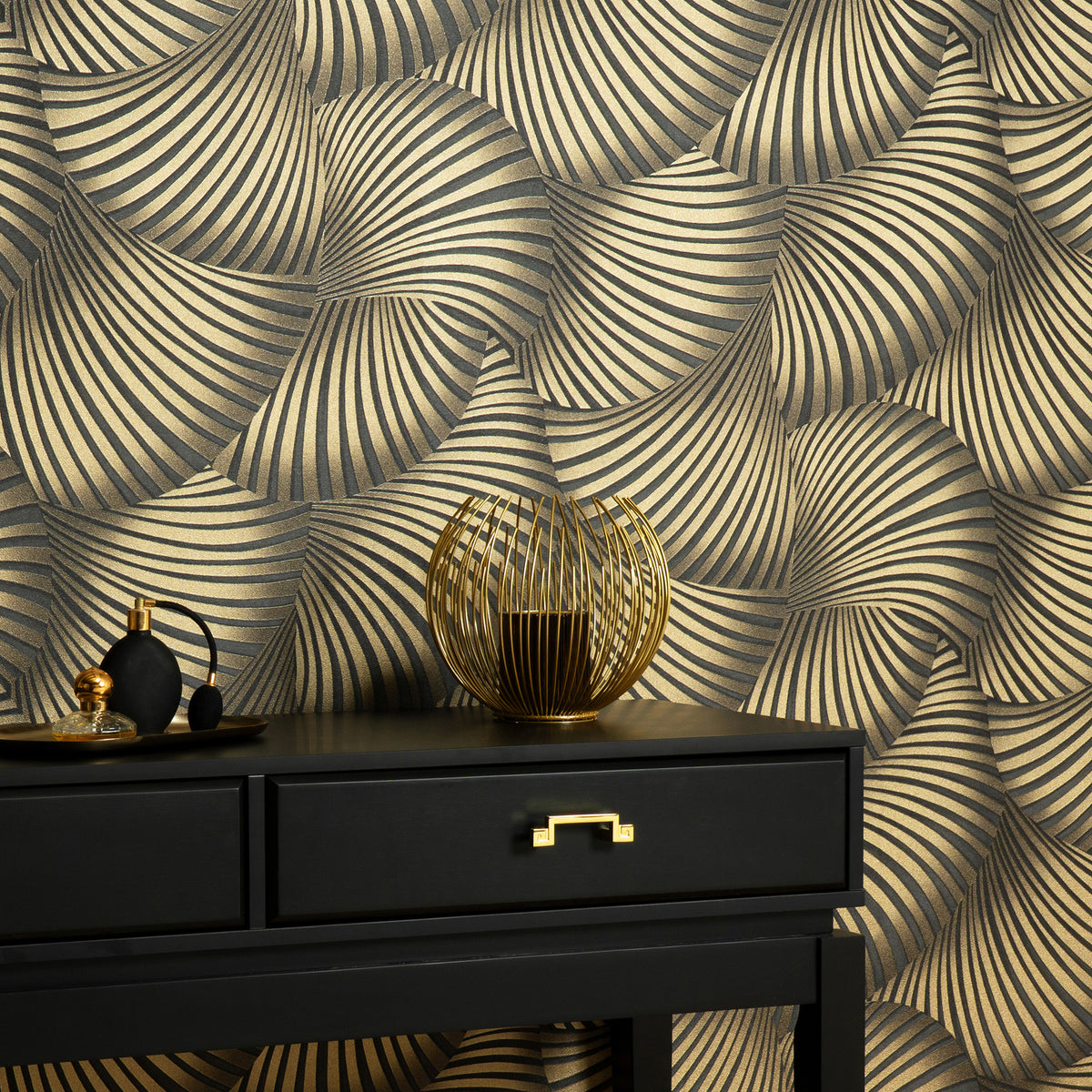 Veer Decor Twill Black Wallpaper 8413-VRFW-AD2
