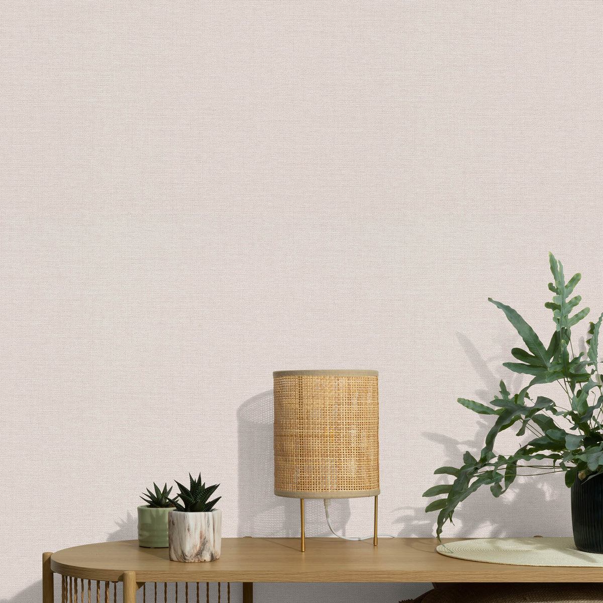 Veer Decor Echo Jute Texture Pink Wallpaper 8413-VRFW-AH3