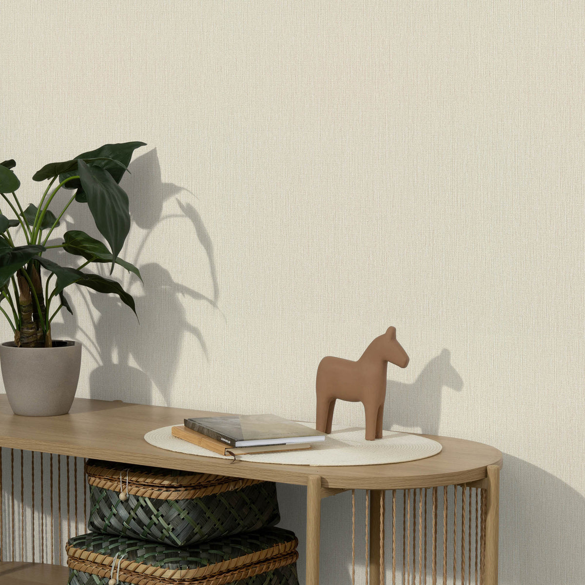 Veer Decor Soft Loom Stria Beige Wallpaper 8413-VRFW-AI2