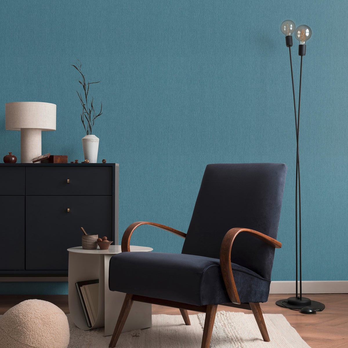 Veer Decor Soft Loom Stria Blue Wallpaper 8413-VRFW-AI3
