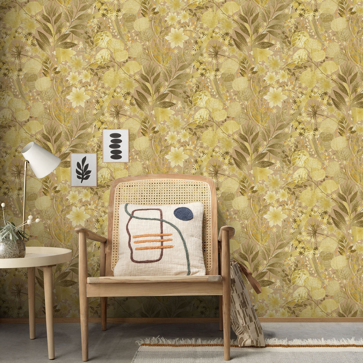 Veer Decor Secret Grove Yellow Wallpaper 8415-VRSG-AB2