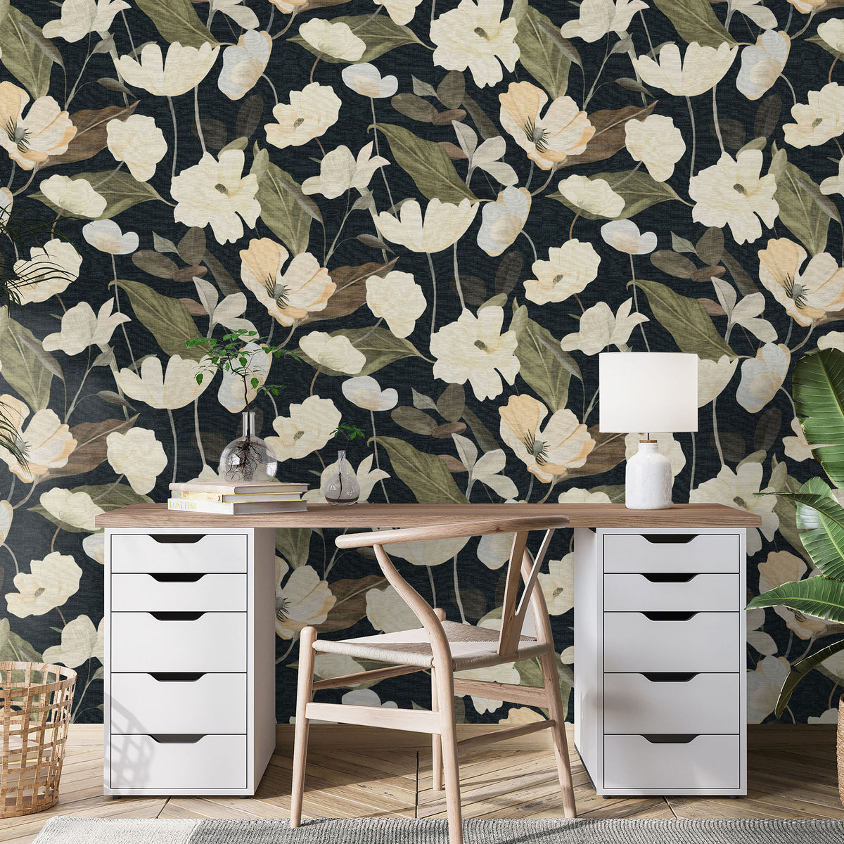 Veer Decor Fairy Blossom Black Wallpaper 8415-VRSG-AC2