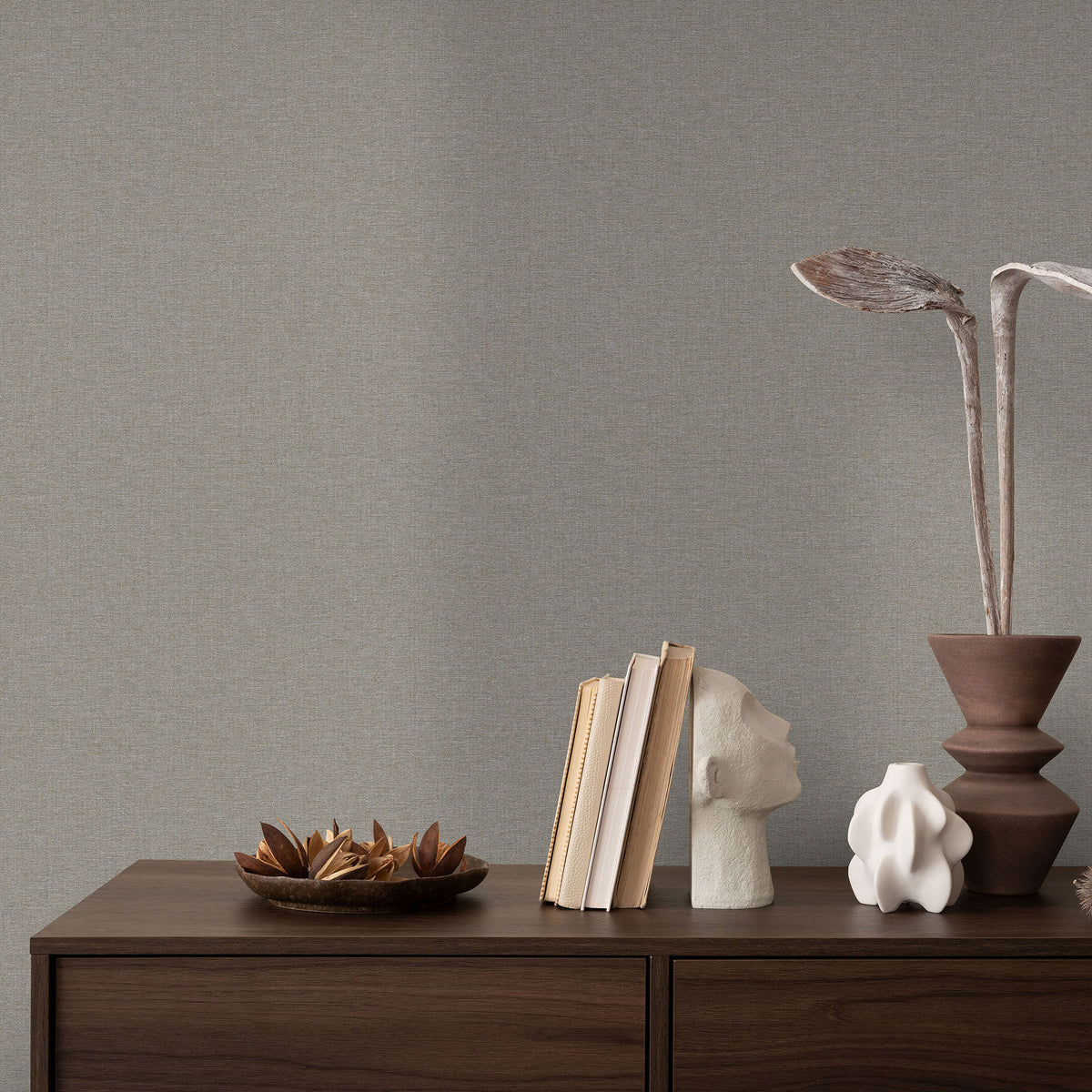 Veer Decor Linen Serenity Dark Grey Wallpaper 8415-VRSG-AE13