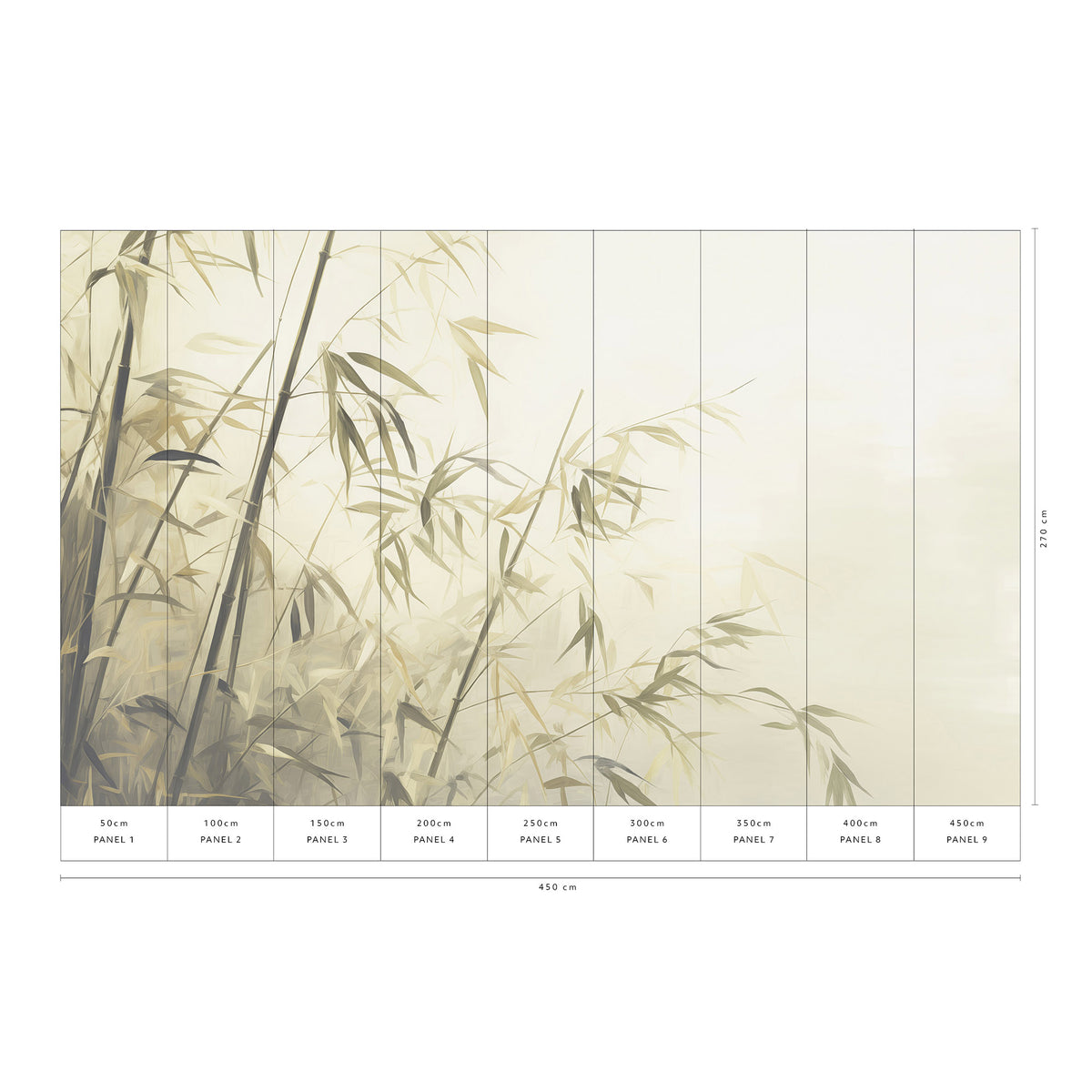 Veer Decor Bamboo Breeze Beige Wall Mural 8416-VRZM-AB-1