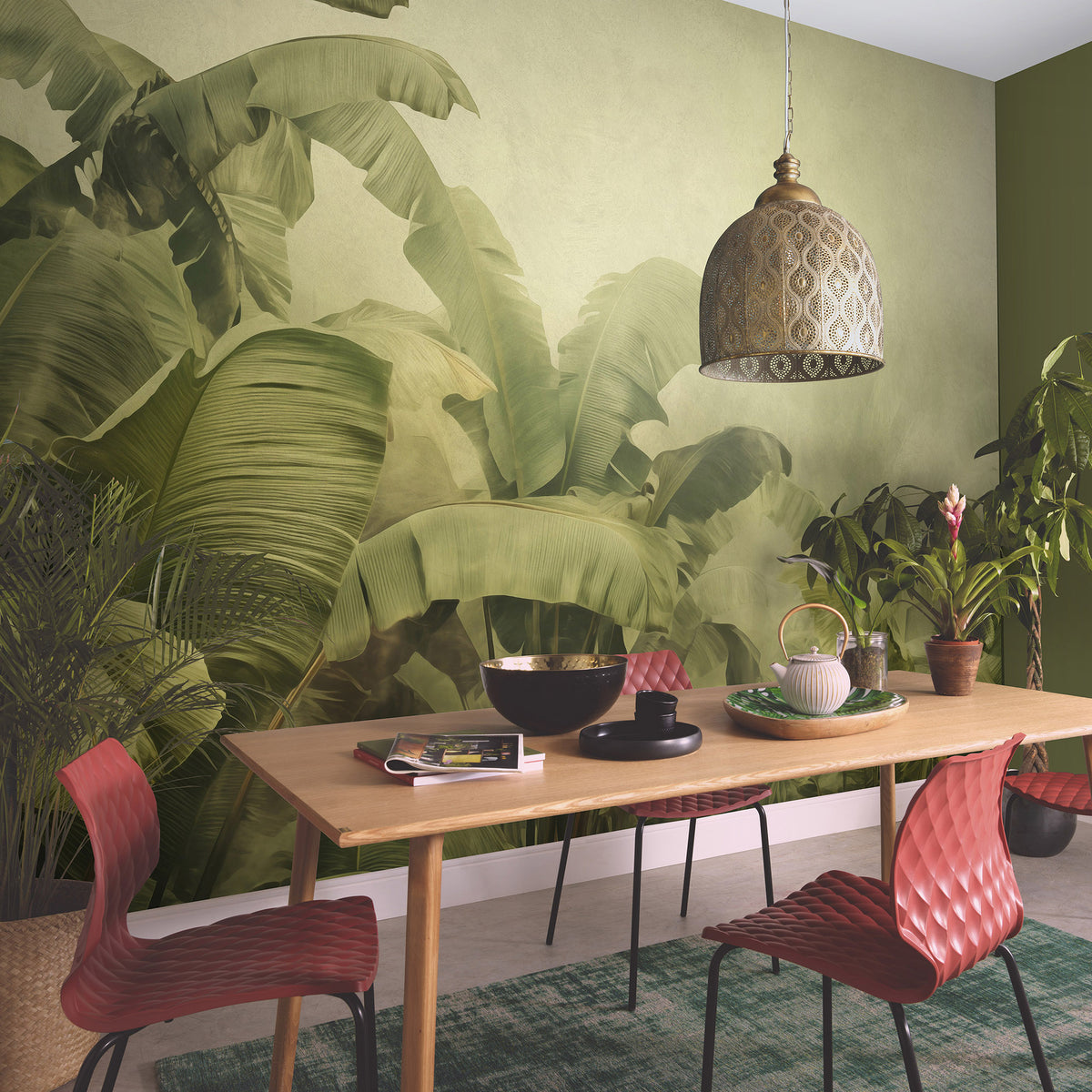 Veer Decor Jungle Veil Green Wall Mural 8416-VRZM-AM-1