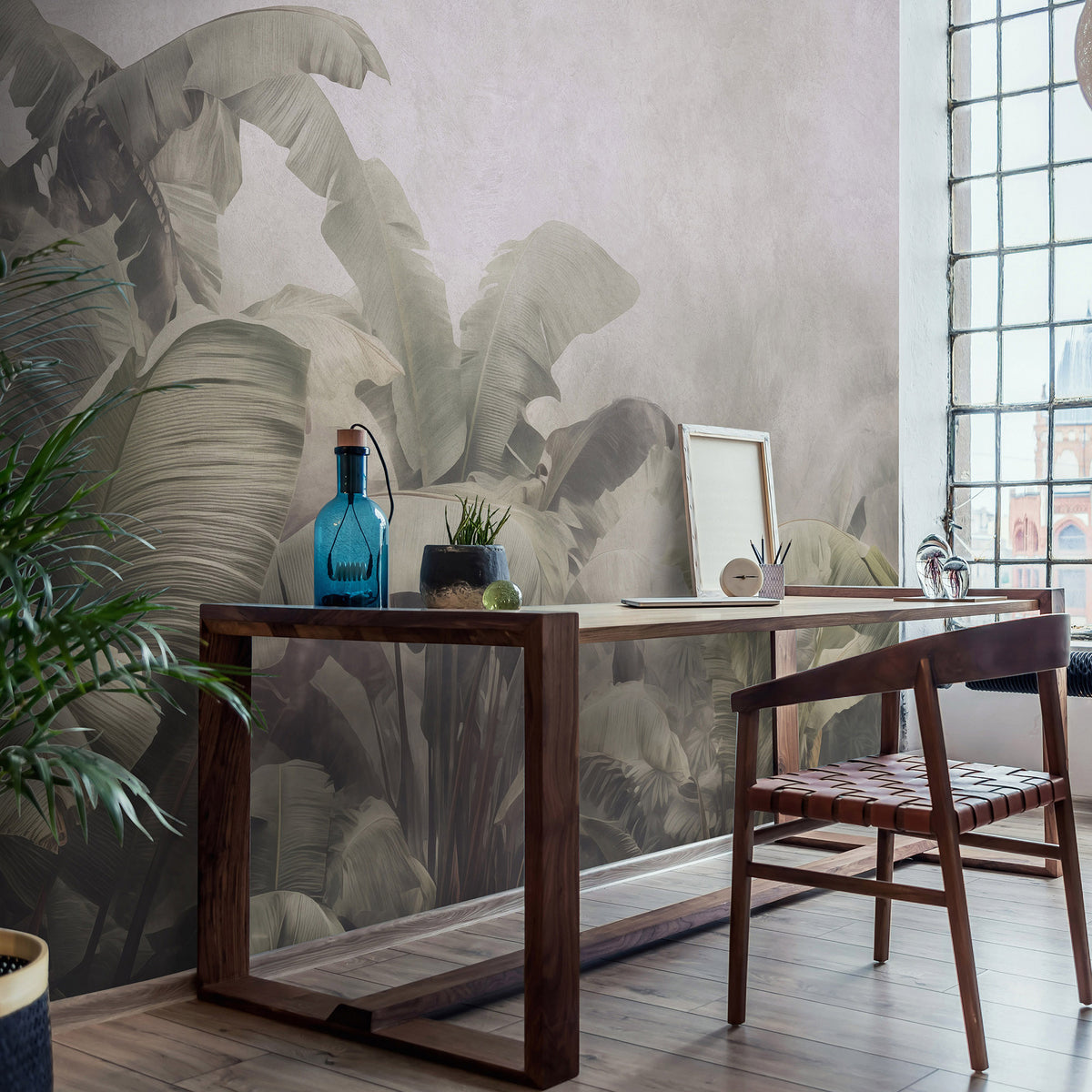 Veer Decor Jungle Veil Grey Wall Mural 8416-VRZM-AM-2
