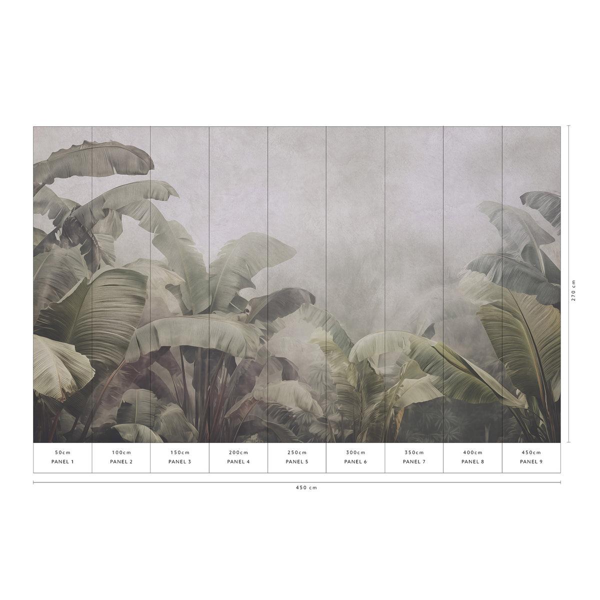Veer Decor Jungle Veil Grey Wall Mural 8416-VRZM-AM-2