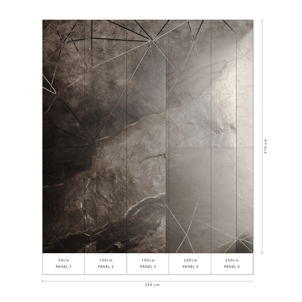 Veer Decor Crosslight Silver Wall Mural 8416-VRZM-AP