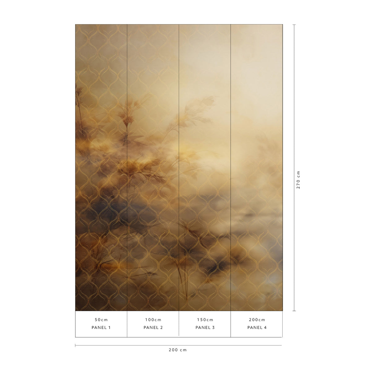 Veer Decor Mystic Garden Brown Wall Mural 8416-VRZM-AS-1