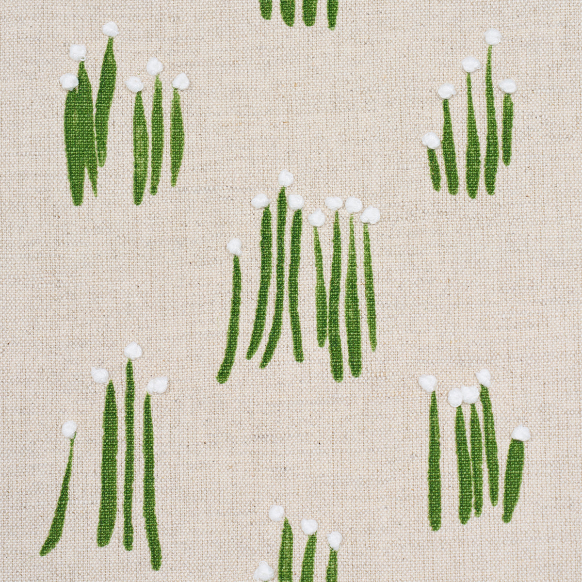 Schumacher 84391 MEADOW BUTTON HAND EMBROIDERY in NEUTRAL Fa