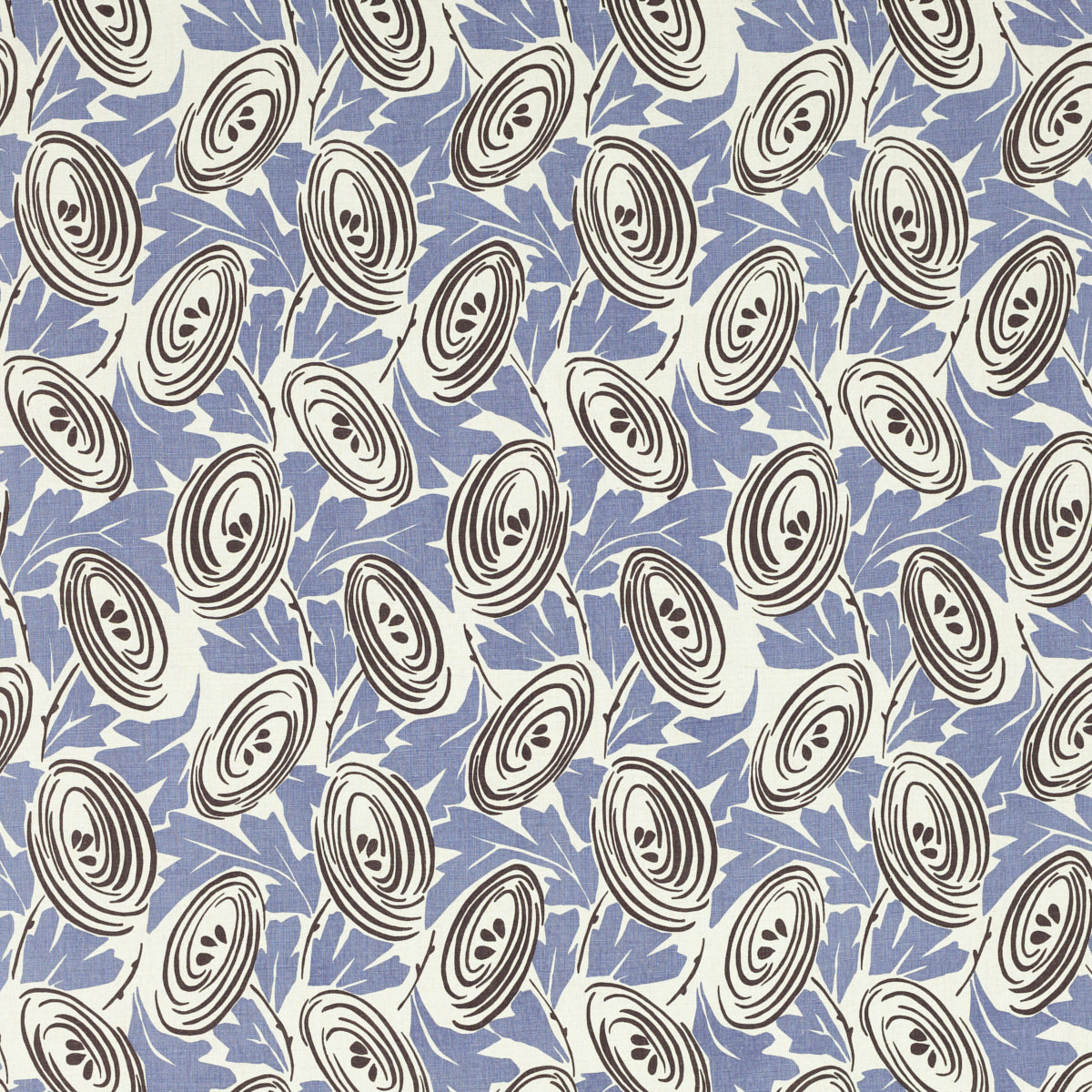 Schumacher 845N51 PERCY in BLUEBERRY Fabric - RAOUL TEXTILES