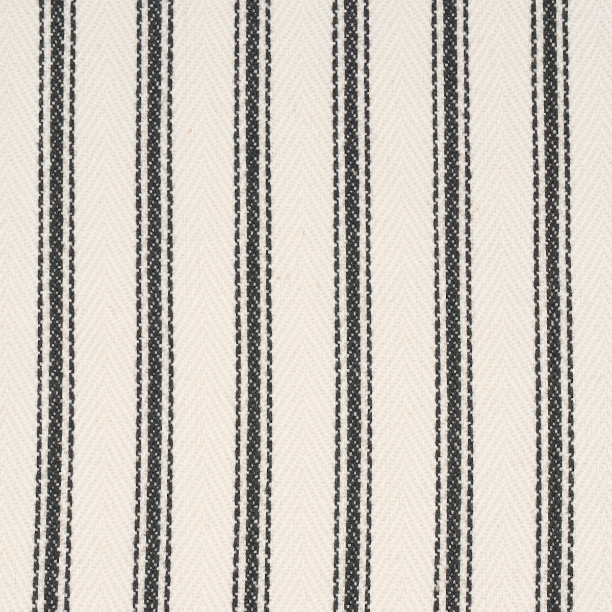 Schumacher 84860 GRIFFIN TICKING STRIPE in BLACK & WHITE Fab
