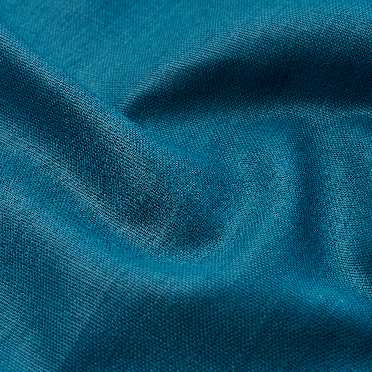 Schumacher 84963 LEO GLAZED LINEN in PEACOCK Fabric - PERFEC