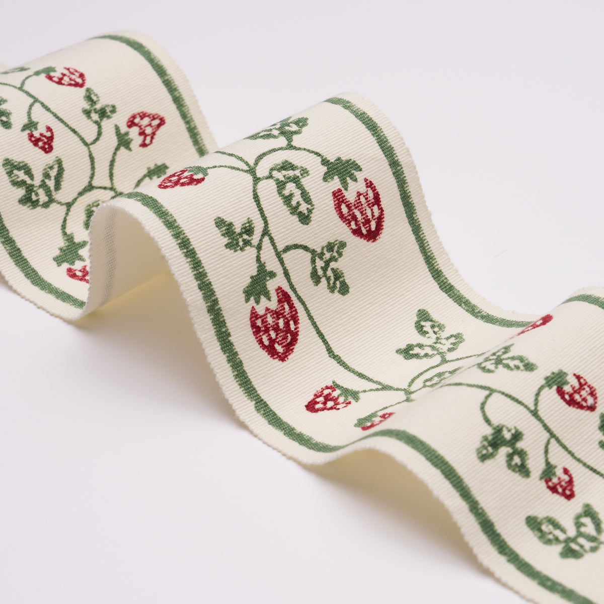Schumacher 85460 STRAWBERRY TRAIL HAND BLOCK TRIM in DARK GR