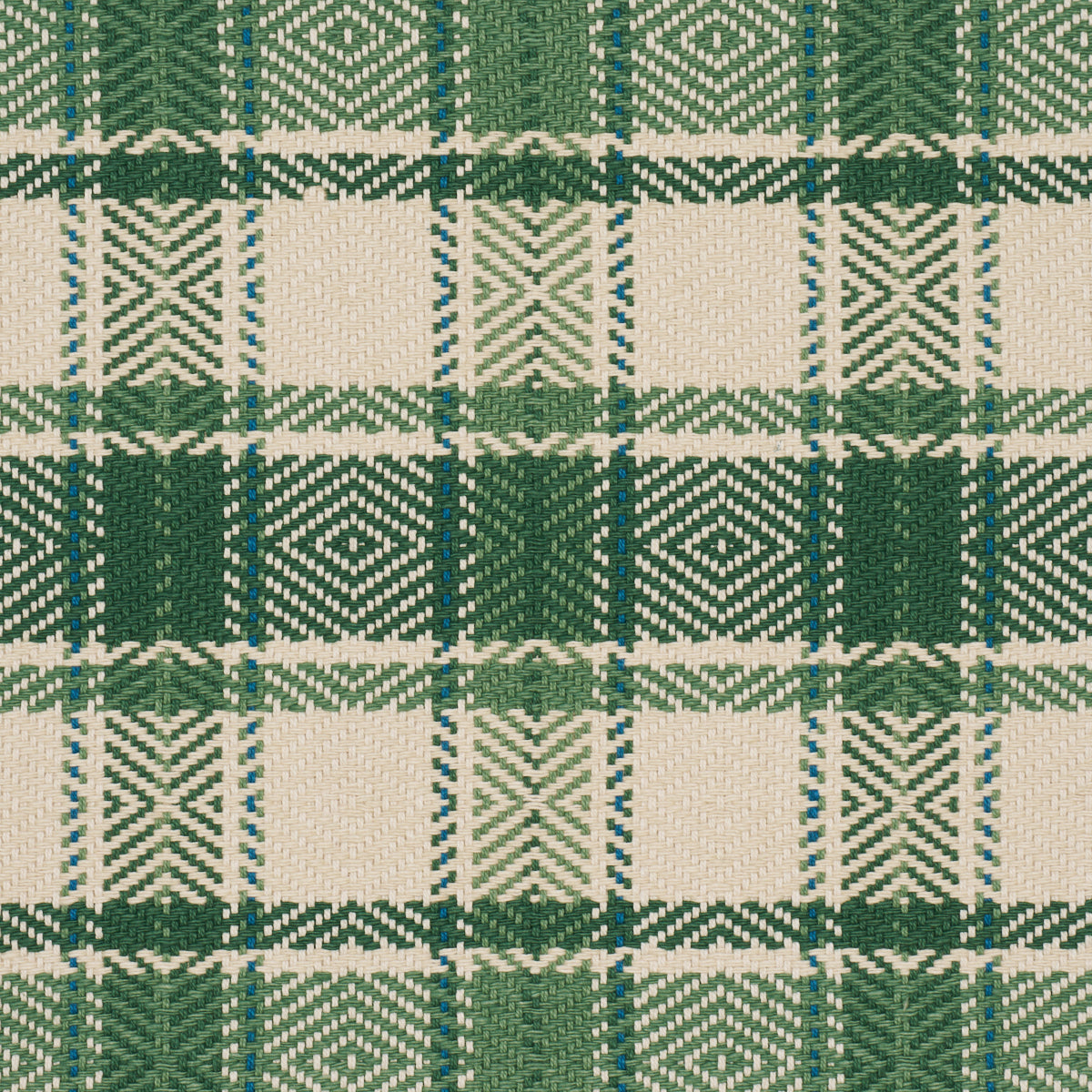 Schumacher 85992 HEIDI PLAID in LEAF Fabric - PRAIRIE