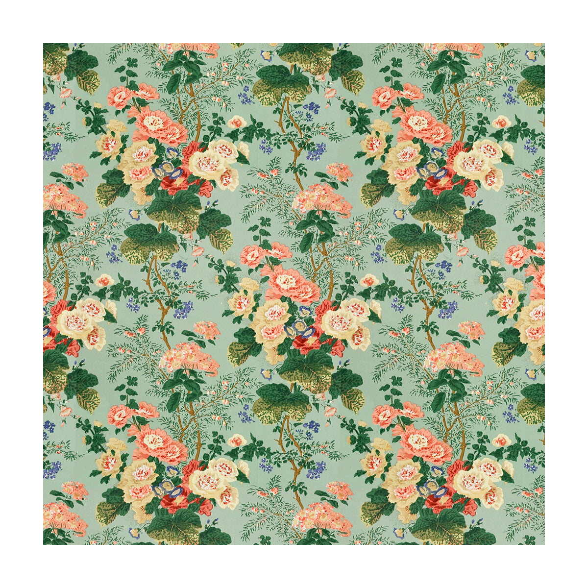 LEE JOFA 879004.LJ.0 ALTHEA PRINT CELADON Fabric - Eade's Wallpaper