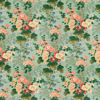 LEE JOFA 879004.LJ.0 ALTHEA PRINT CELADON Fabric - Eade's Wallpaper