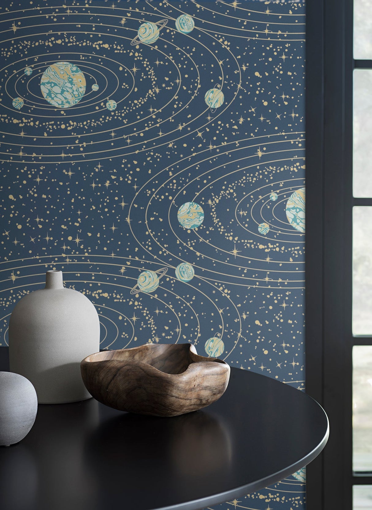 Engblad & Co 8801 Orbit Navy Celestial Wallpaper