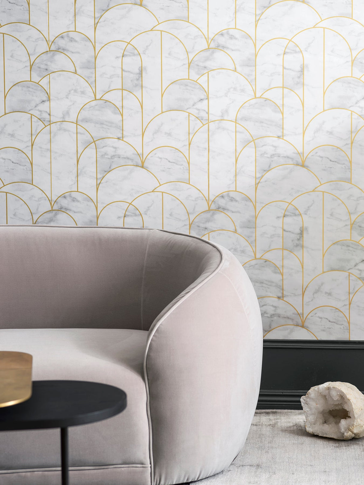 Engblad & Co 8823 Arch Light Grey Geometric Wallpaper