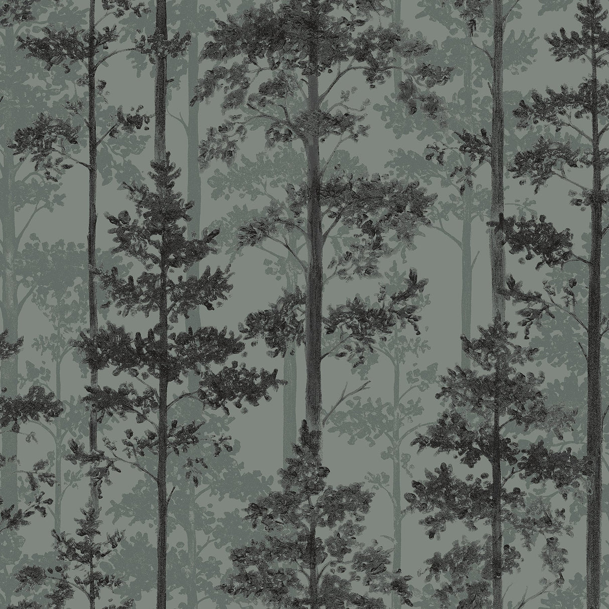 Engblad & Co 8826 Pine Sage Silhouette Trees Wallpaper