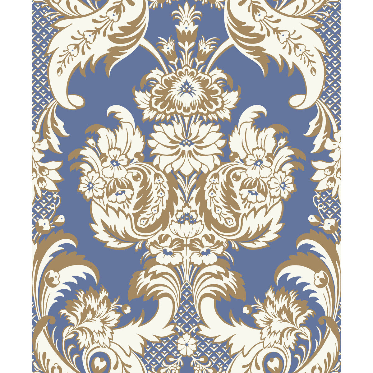 COLE & SON 94/3016.CS.0 WYNDHAM BLUE AND GOLD Wallpaper - Eade's Wallpaper