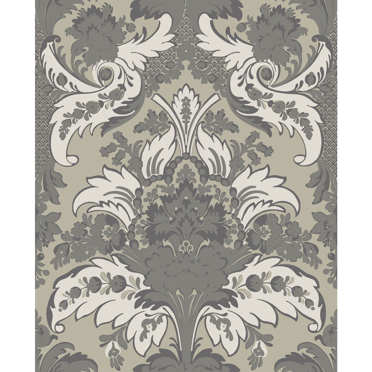 COLE & SON 94/5026.CS.0 ALDWYCH SILVER AND WHITE Wallpaper - Eade's Wallpaper