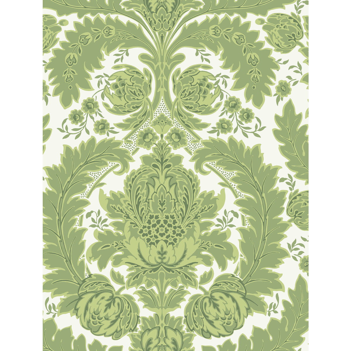 COLE & SON 94/9050.CS.0 COLERIDGE GREEN AND IVORY Wallpaper - Eade's Wallpaper