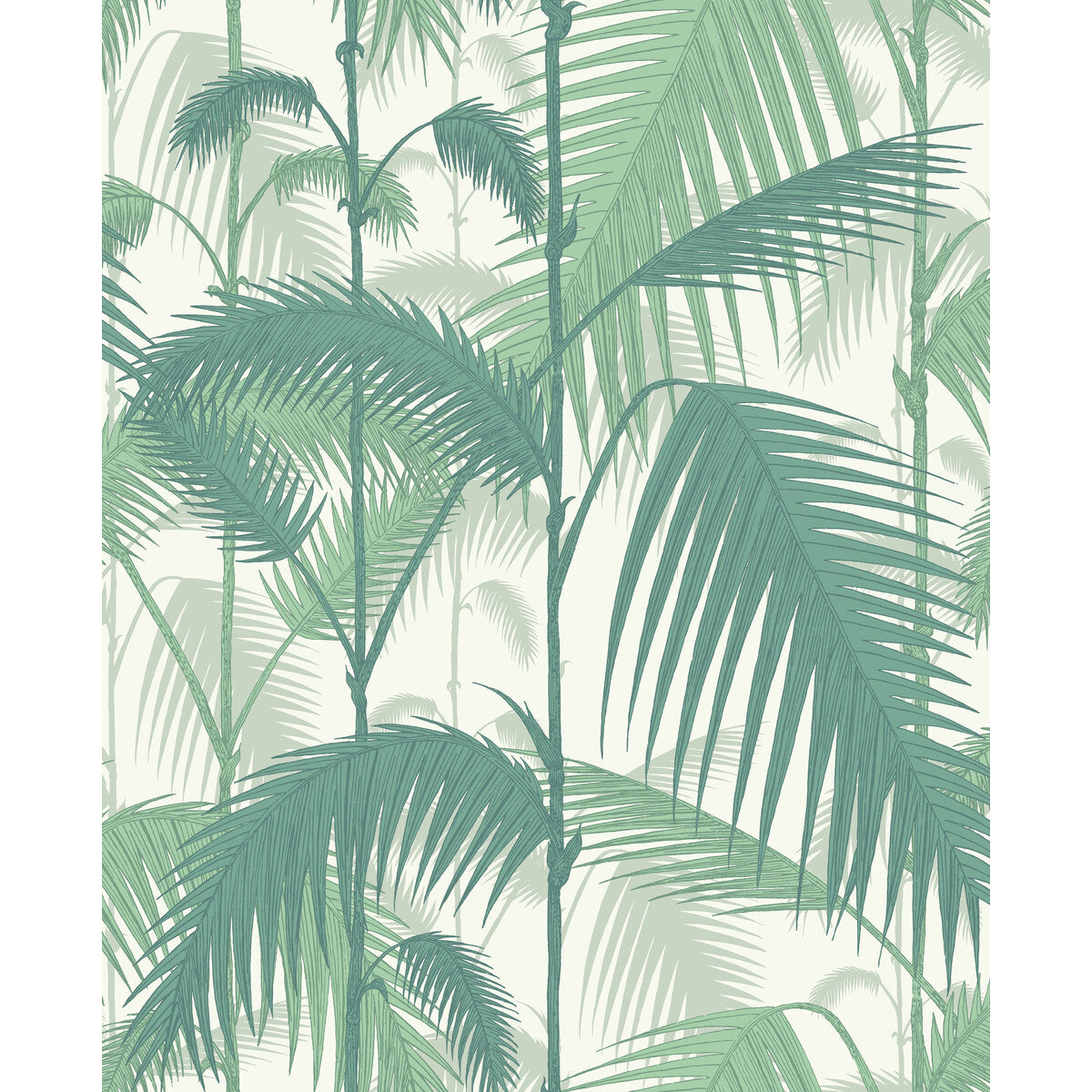 COLE & SON 95/1002.CS.0 PALM JUNGLE FOREST GRE/W Wallpaper - Eade's Wallpaper