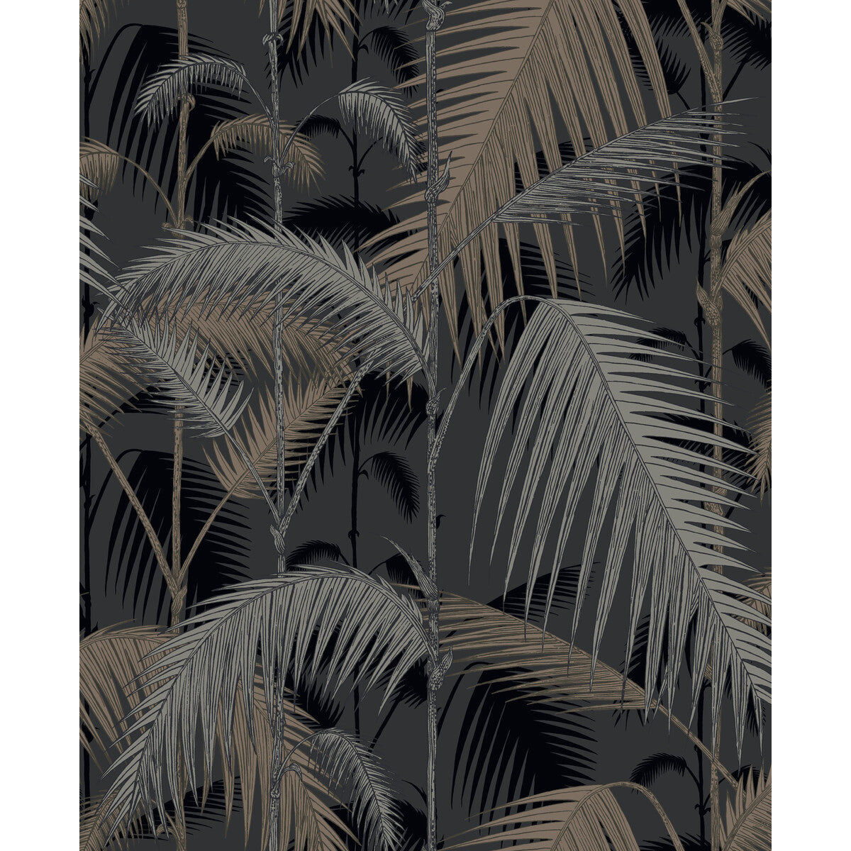 COLE & SON 95/1004.CS.0 PALM JUNGLE SILVER/BLACK Wallpaper - Eade's Wallpaper