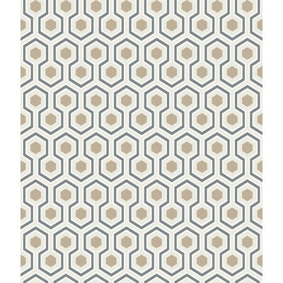 COLE & SON 95/3016.CS.0 HICKS HEXAGON GILVER/WT/BK Wallpaper - Eade's Wallpaper