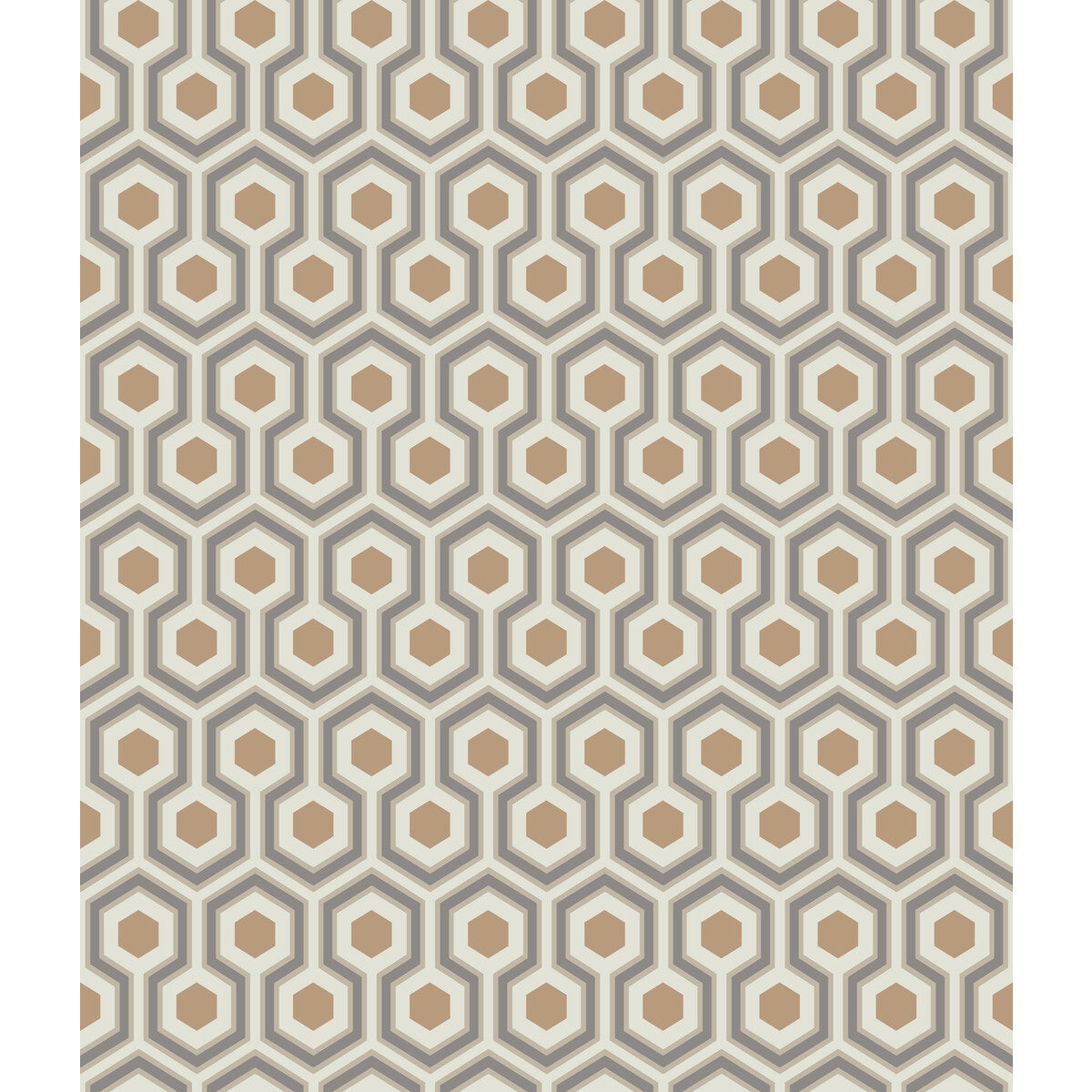 COLE & SON 95/3017.CS.0 HICKS HEXAGON GOLD/TAUPE Wallpaper - Eade's Wallpaper