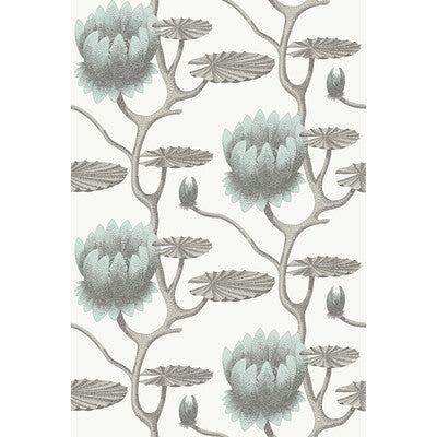 COLE & SON 95/4022.CS.0 SUMMER LILY AQUA/WHITE Wallpaper - Eade's Wallpaper