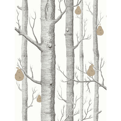 COLE & SON 95/5027.CS.0 WOODS & PEARS BLK/WHT/BRNZ Wallpaper - Eade's Wallpaper