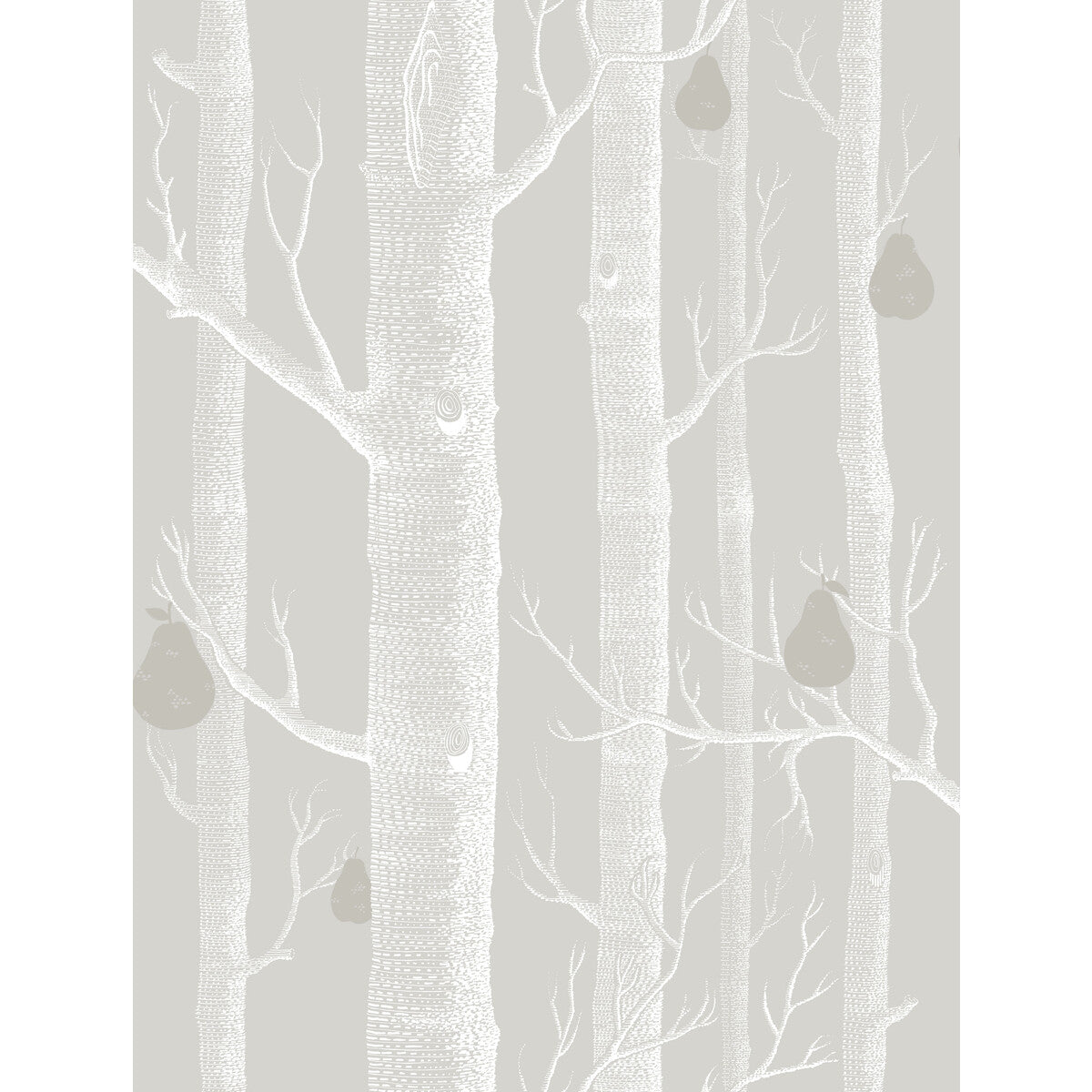 COLE & SON 95/5029.CS.0 WOODS & PEARS GREY/WHT/SLVR Wallpaper - Eade's Wallpaper