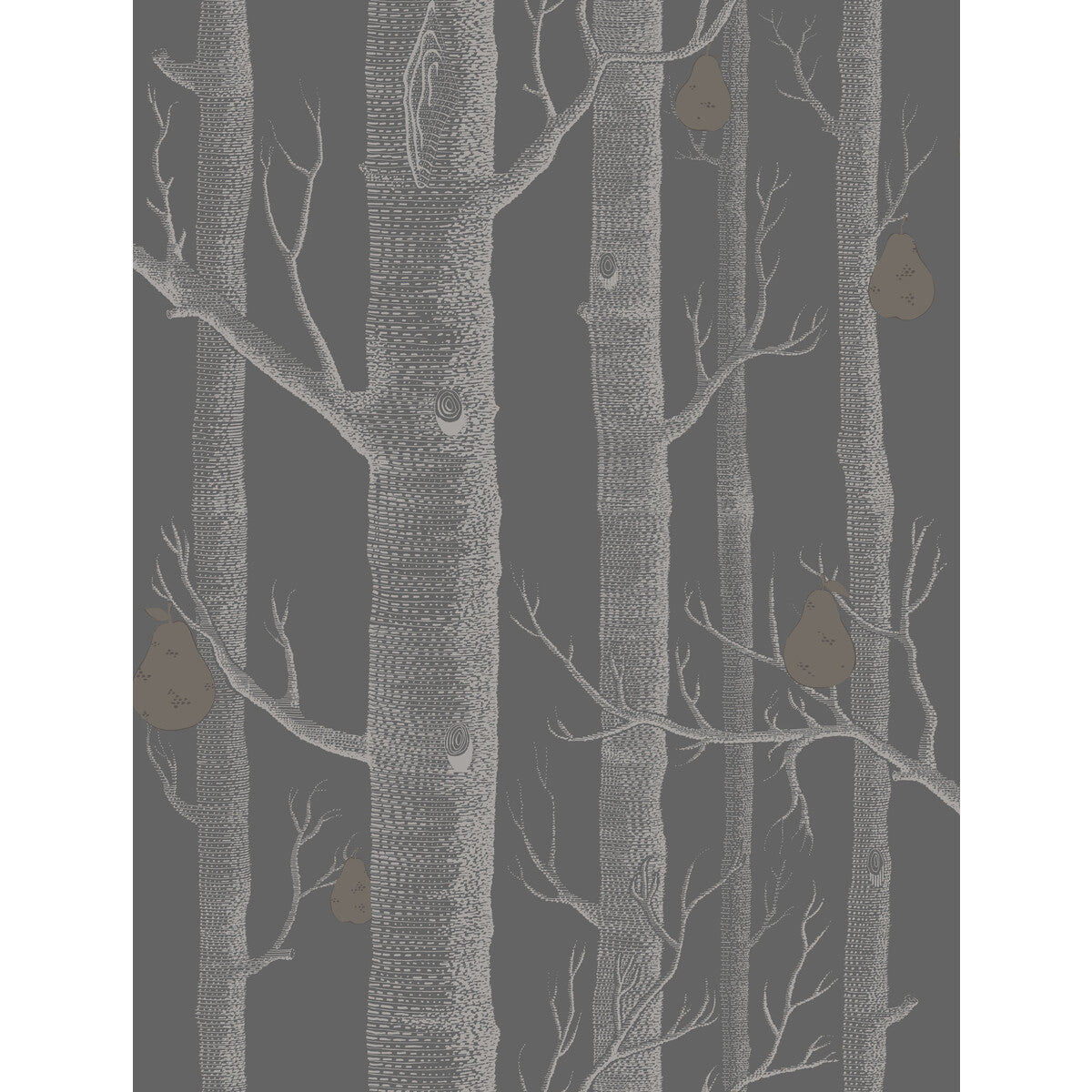 COLE & SON 95/5031.CS.0 WOODS & PEARS GILVER/BLACK Wallpaper - Eade's Wallpaper