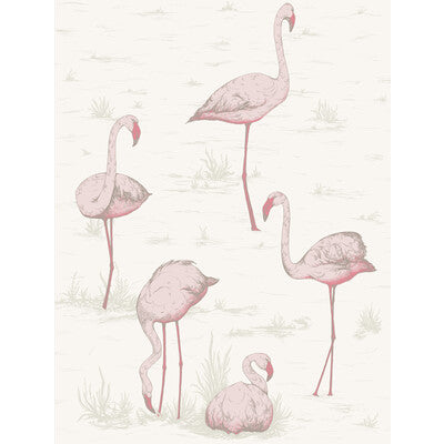 COLE & SON 95/8045.CS.0 FLAMINGOS PINK/WHITE Wallpaper - Eade's Wallpaper