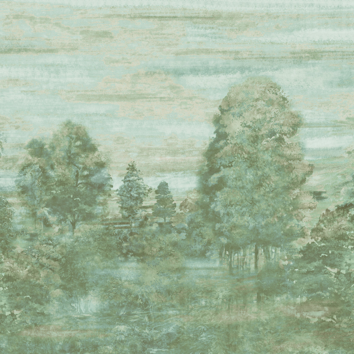 Armani SHAKESPEARE MURAL - 6 PANEL SET 9936 in Green Mural -