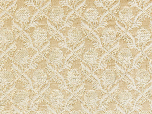 Scalamandre A0 00017588 BEIGE DROGUET LAMPAS Fabric - Eade's Wallpaper