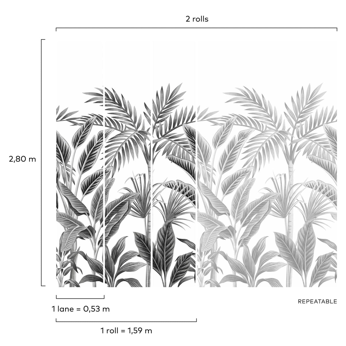 Galerie Orom II Branched Leaves Motive Black Mural A40801