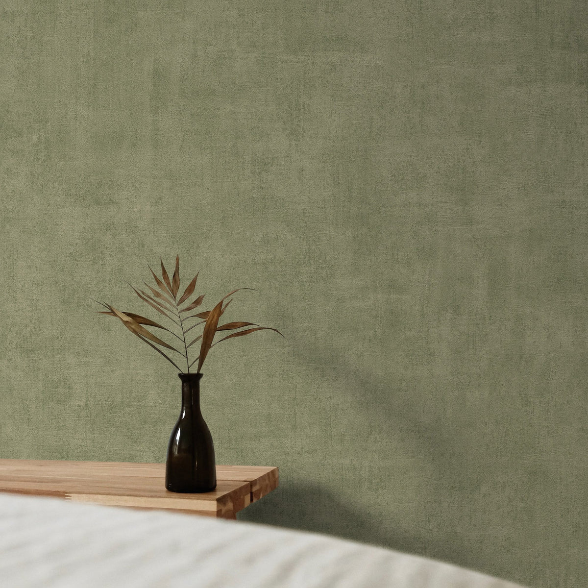 Galerie Orom II Patinated Plain Green Wallpaper A51515